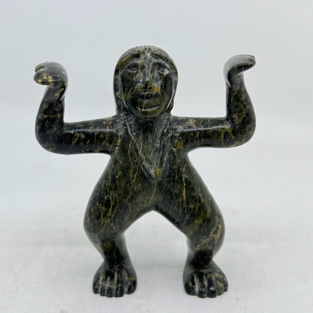 Inuit Handmade Serpentine Human Figure Sculpture